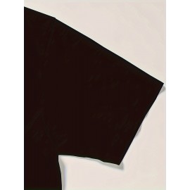 Men's Novelty Geometric Print T-Shirt - Casual Polyester Crew Neck Tee, Non-Transparent, Knit Fabric