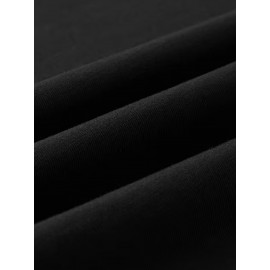 Football Slogan Print Cotton T-Shirt - Casual Crew Neck, Stretch Fit for All Seasons, Machine Washable