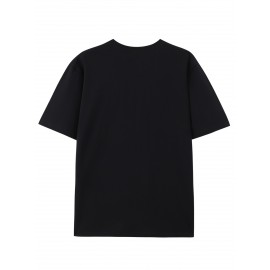 Simple and stylish E-letter printed men's round neck short sleeved T-shirt, comfortable and breathable casual sports top suitable for spring and summer vacation leisure