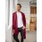 Men's Ruffle Shawl Collar Cardigan Long Sleeve Open Front Lightweight Long Length Drape Cape Overcoat with Pockets