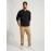 Men Waffle Textured Sweater Long Raglan Sleeve Crew Neck Ribbed Cuff Pullover
