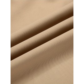 Men'S Casual Chino Pants, Rayon Blend, Non-Stretch, Solid Color, Regular Fit, with Button Detail, for All-Season Woven Flat Front Drawstring Trousers