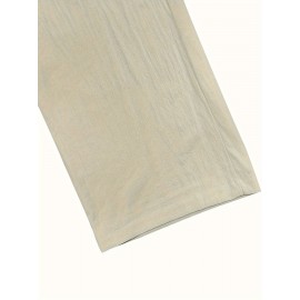 [Trusted] Men's Casual Cotton Linen Pants with Multi-Button Detail - Loose Fit, Solid Color, Perfect for Beach & Summer