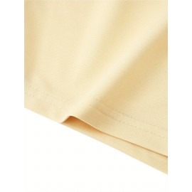 1pc Crane Emblem Casual Shorts, Polyester Knit Fabric with Slight Stretch, Regular Fit with Pockets, Alphabet Pattern - Comfortable Summer Wear