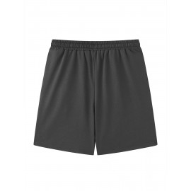 Men's Casual Cross Print Shorts with Pockets - Breathable Polyester, Machine Washable